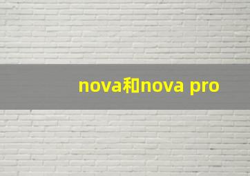 nova和nova pro